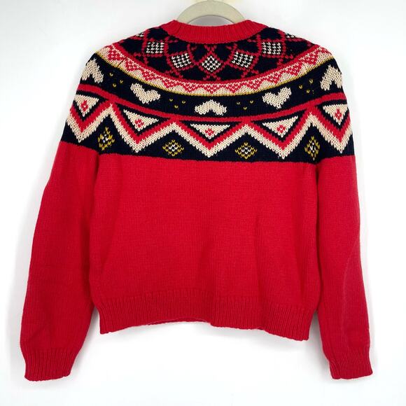 Marine Layer Archive Alpine Red Fair Isle Sweater XS NWT Wool Alpaca Blend - Picture 2 of 6